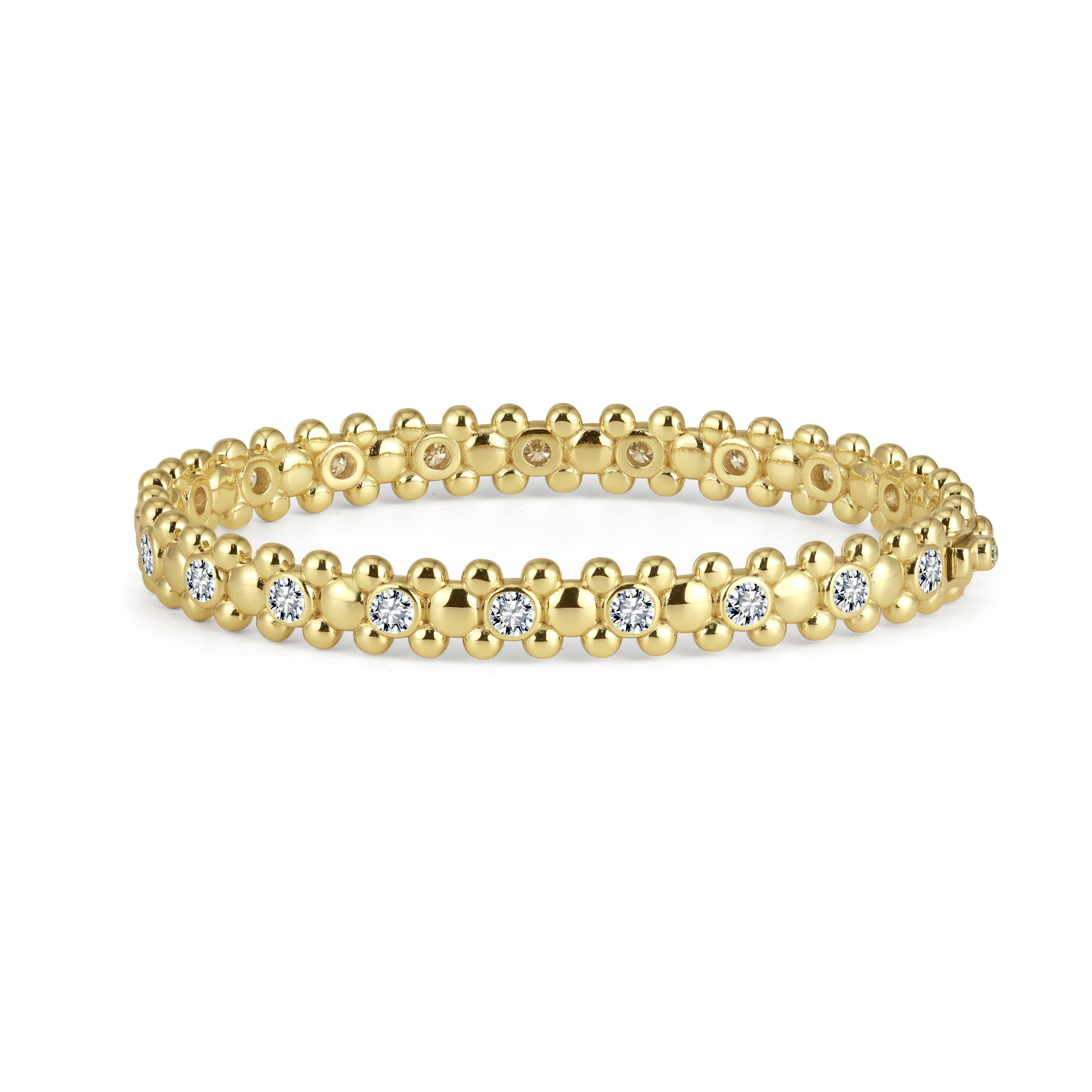 CERBERUS Bangle with Moissanites 14K Yellow Gold Vermeil