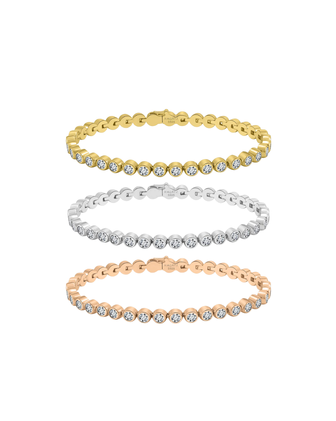 Solid Gold & Moissanite Bracelets