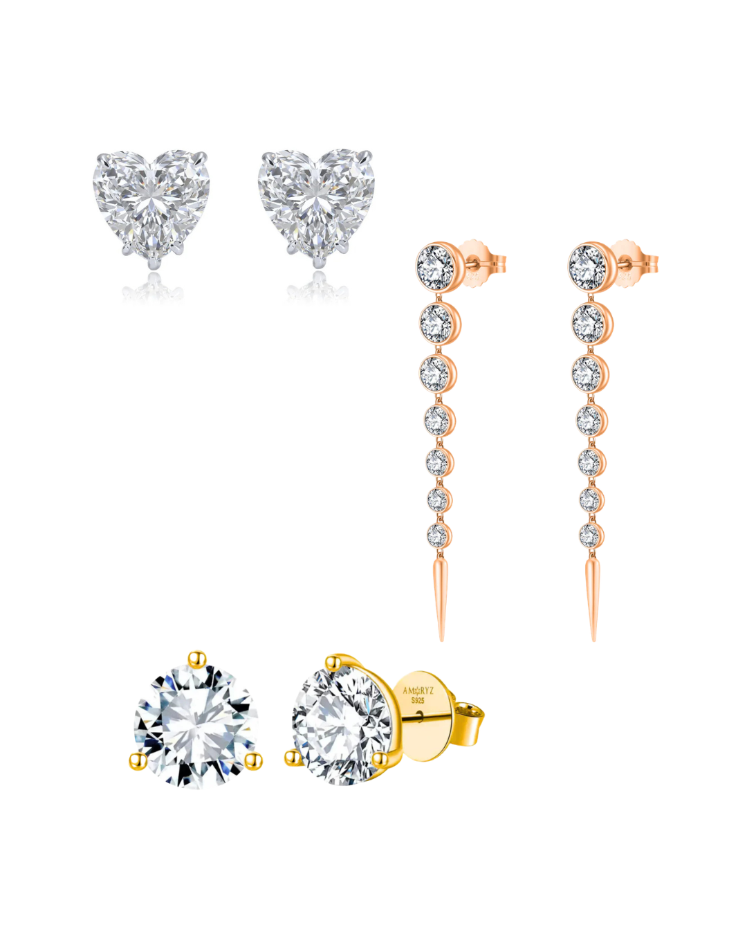 Solid Gold & Moissanites Earrings