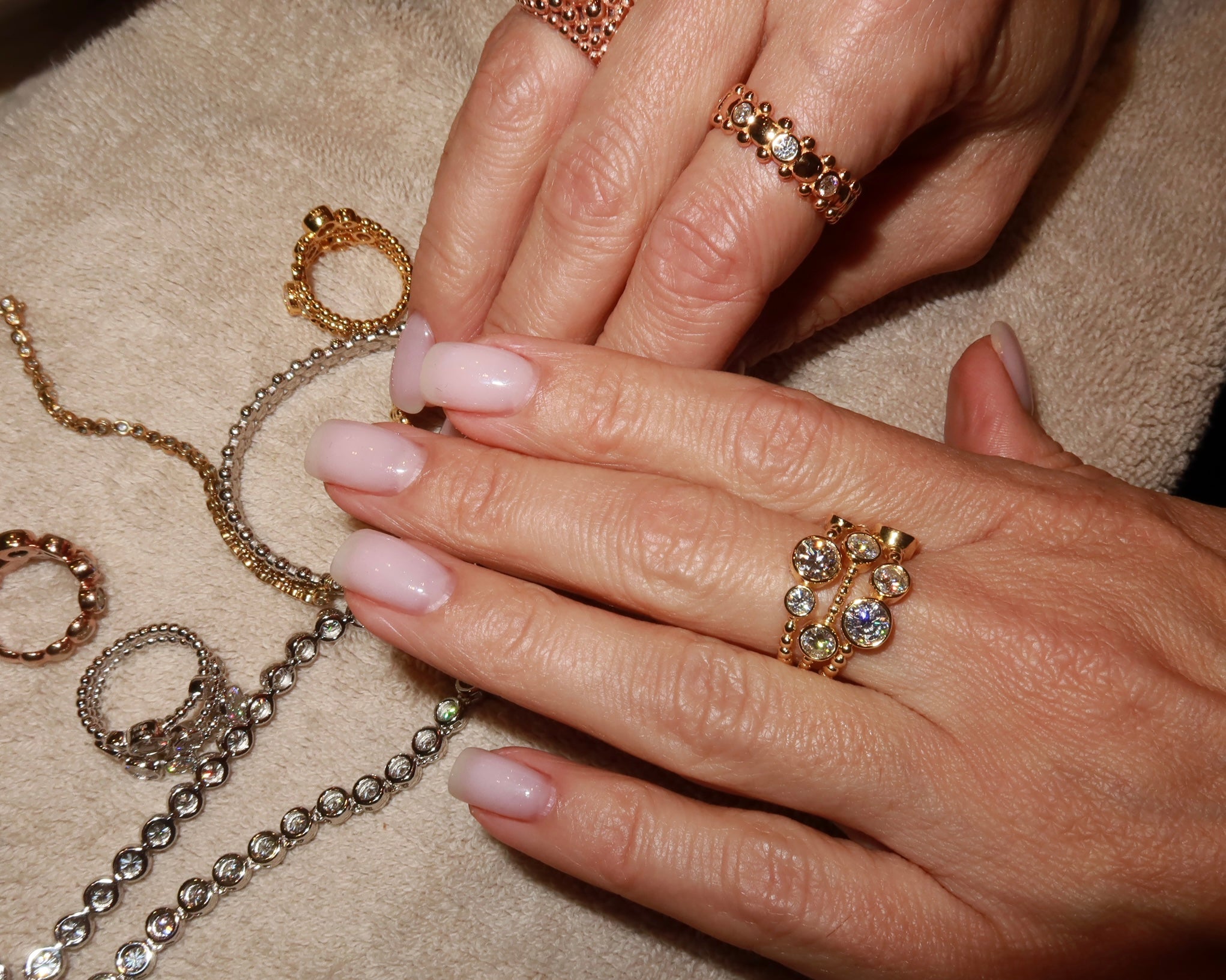 ETERI TRIPLE RING 18K Yellow Gold Vermeil with Moissanites