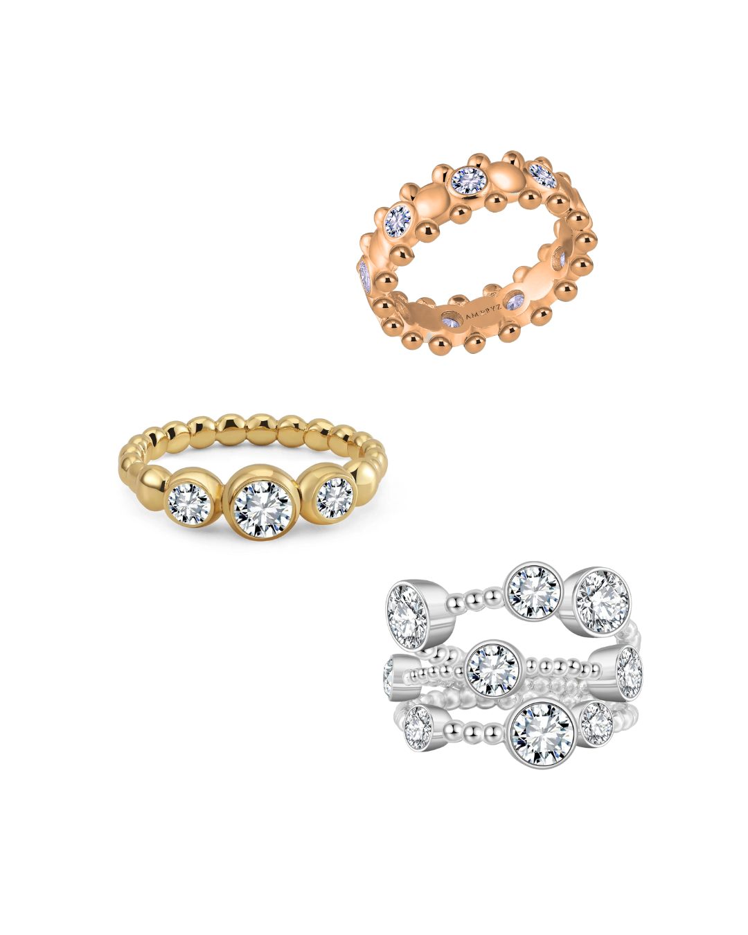 Solid Gold & Moissanite Rings