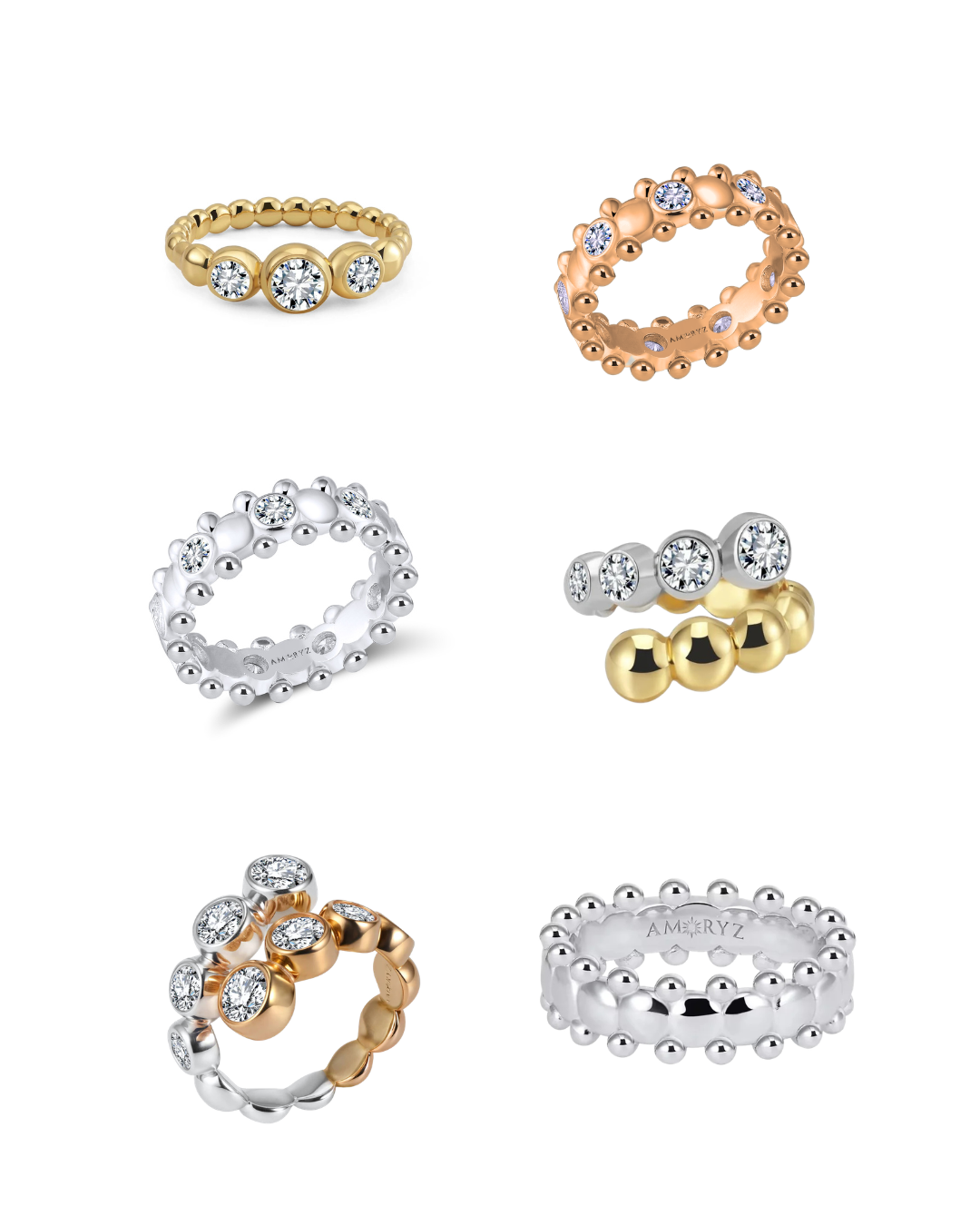 Solid Gold & Moissanites Rings