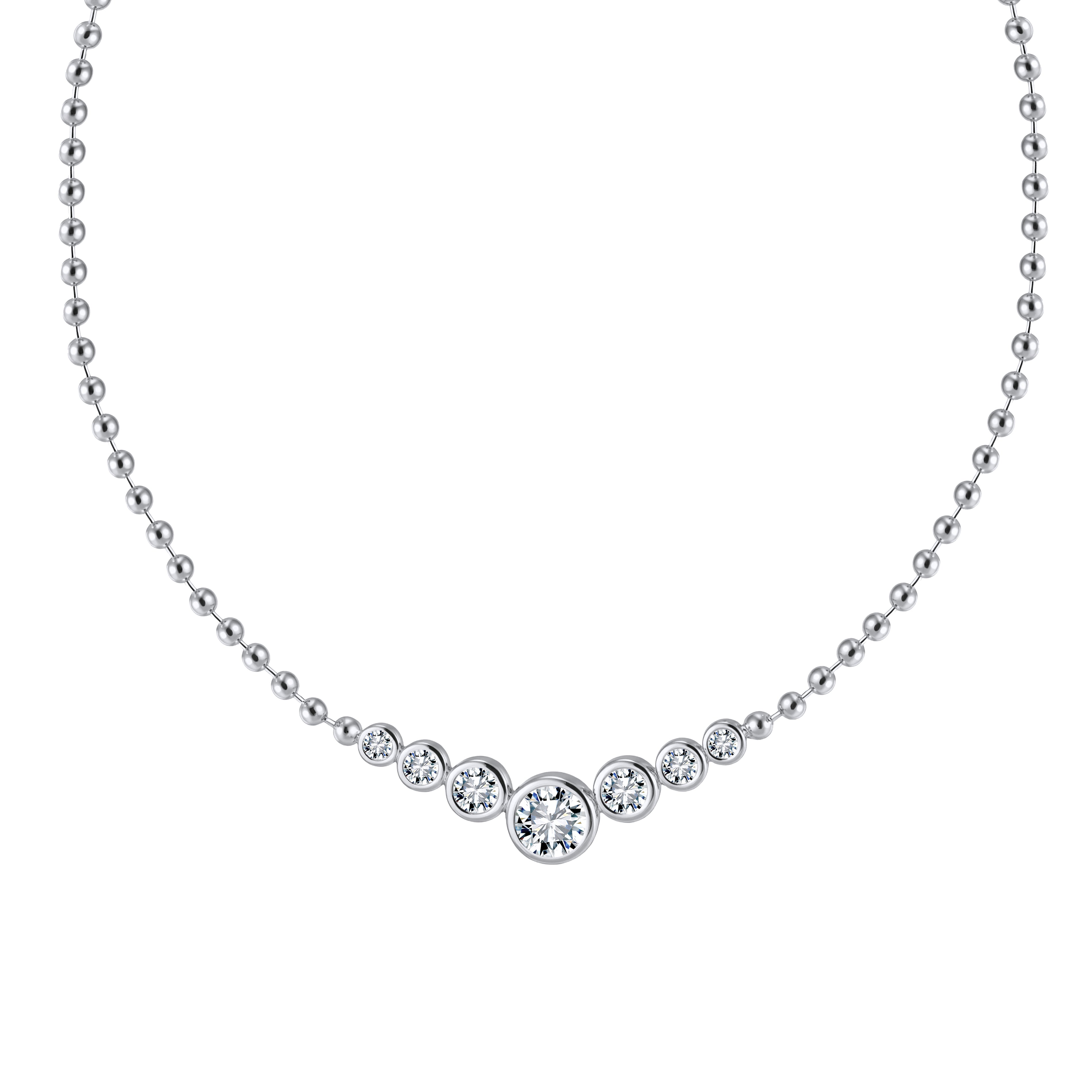 ETERI LOVE NECKLACE White Gold Vermeil with Moissanites