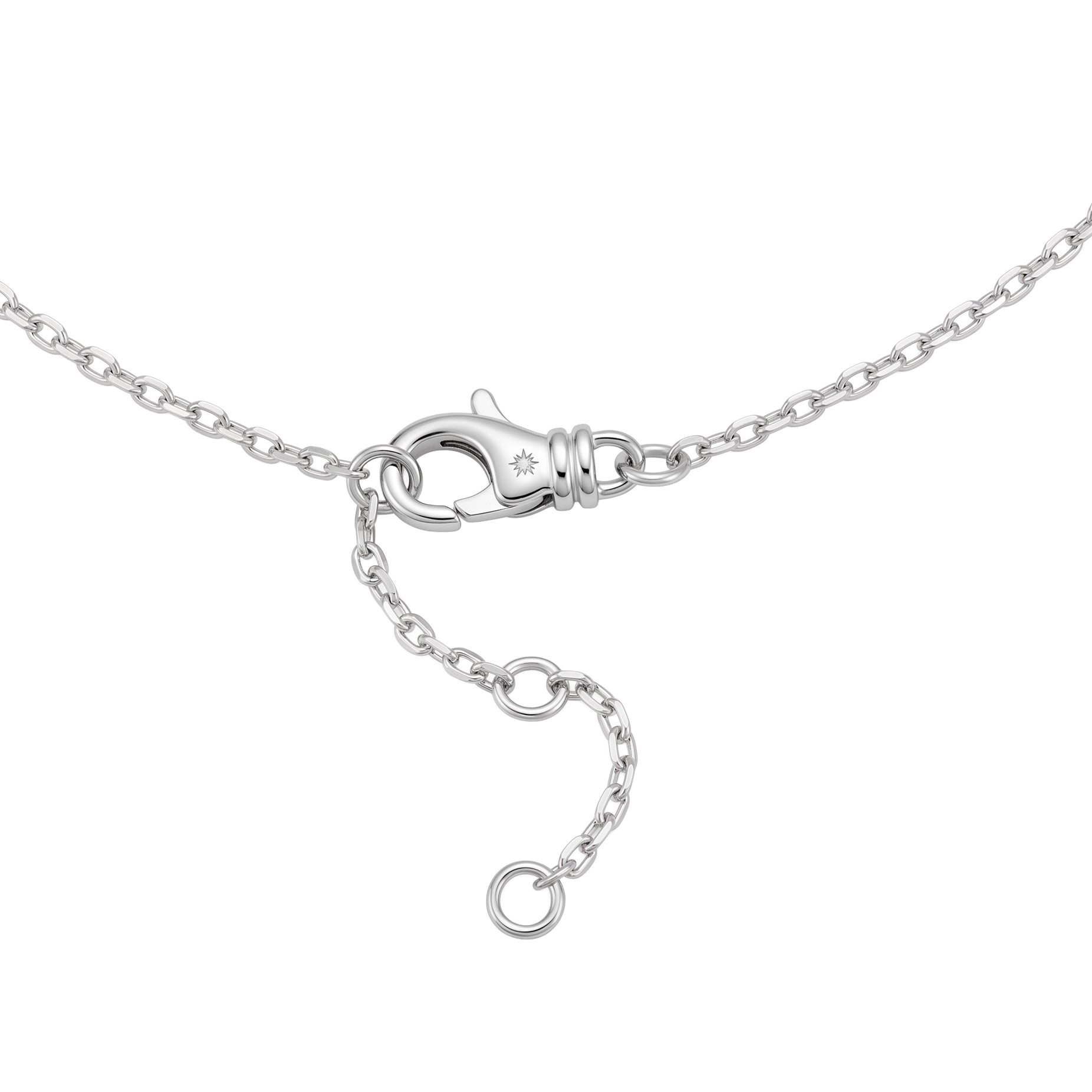 Big Heart Necklace White Gold Vermeil with 6 Ct Moissanite