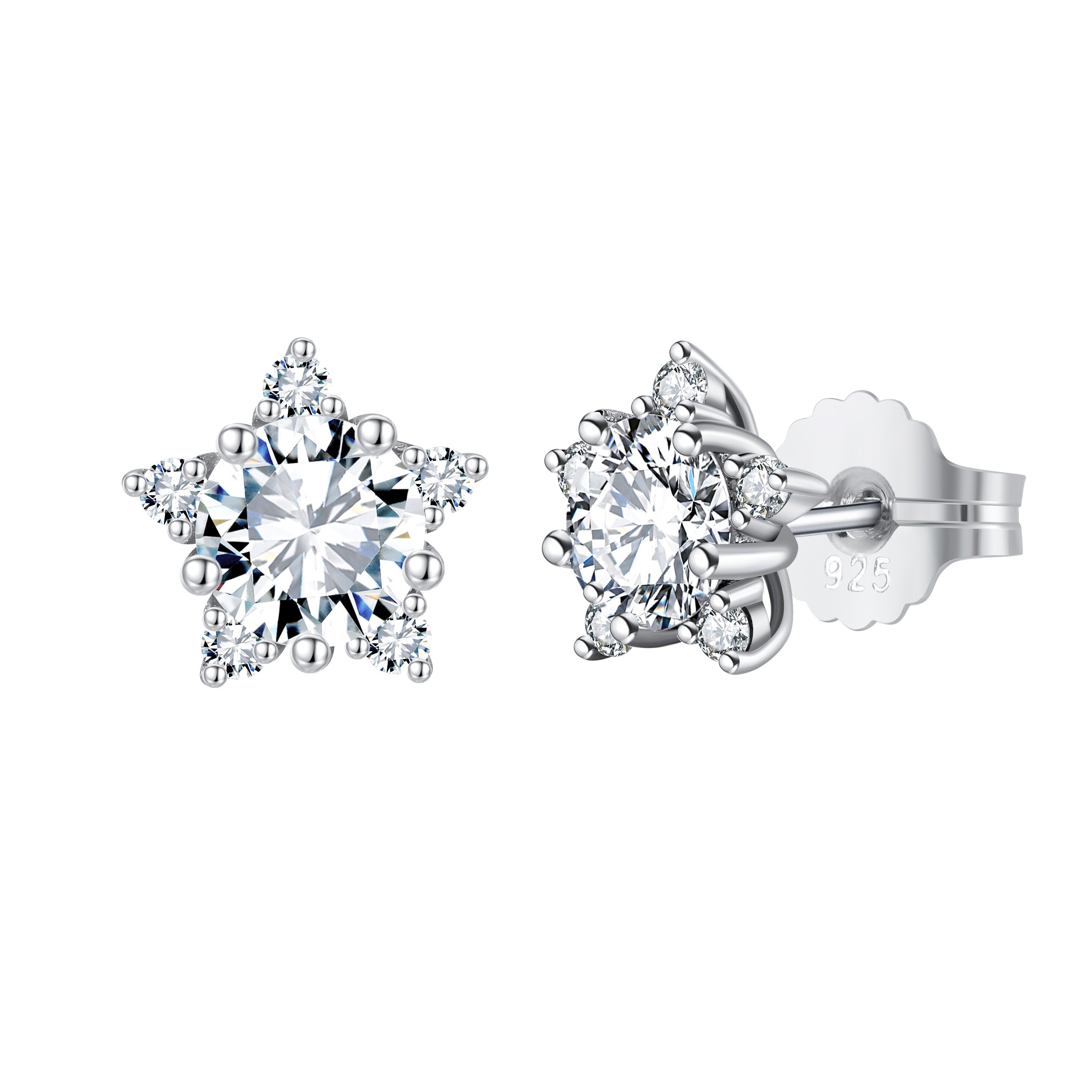 STELLI STUD EARRINGS White Gold Vermeil