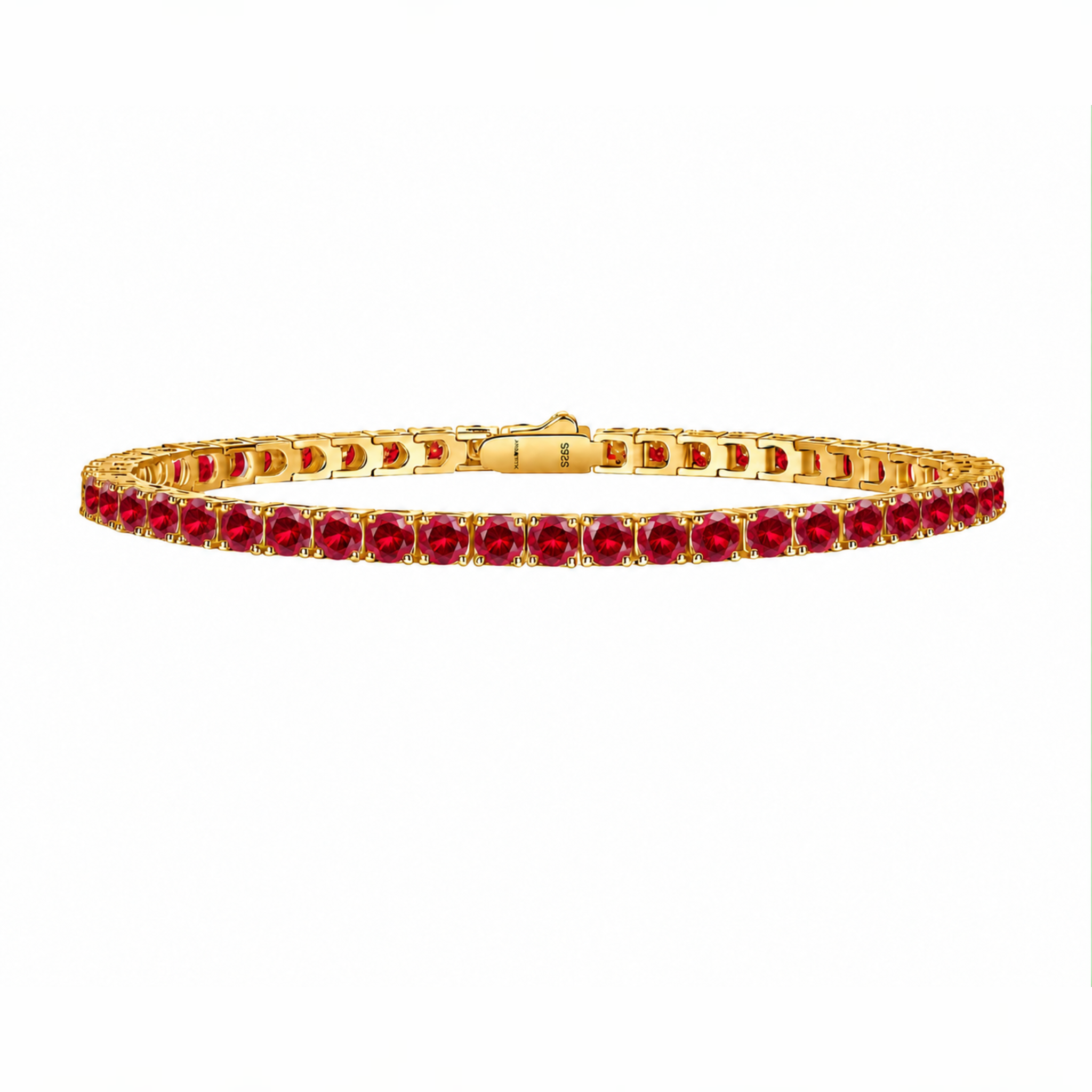 Flame Classic 4.5 CT Round Moissanite Tennis Bracelet 3 mm, 4-Prong, Yellow Gold Vermeil