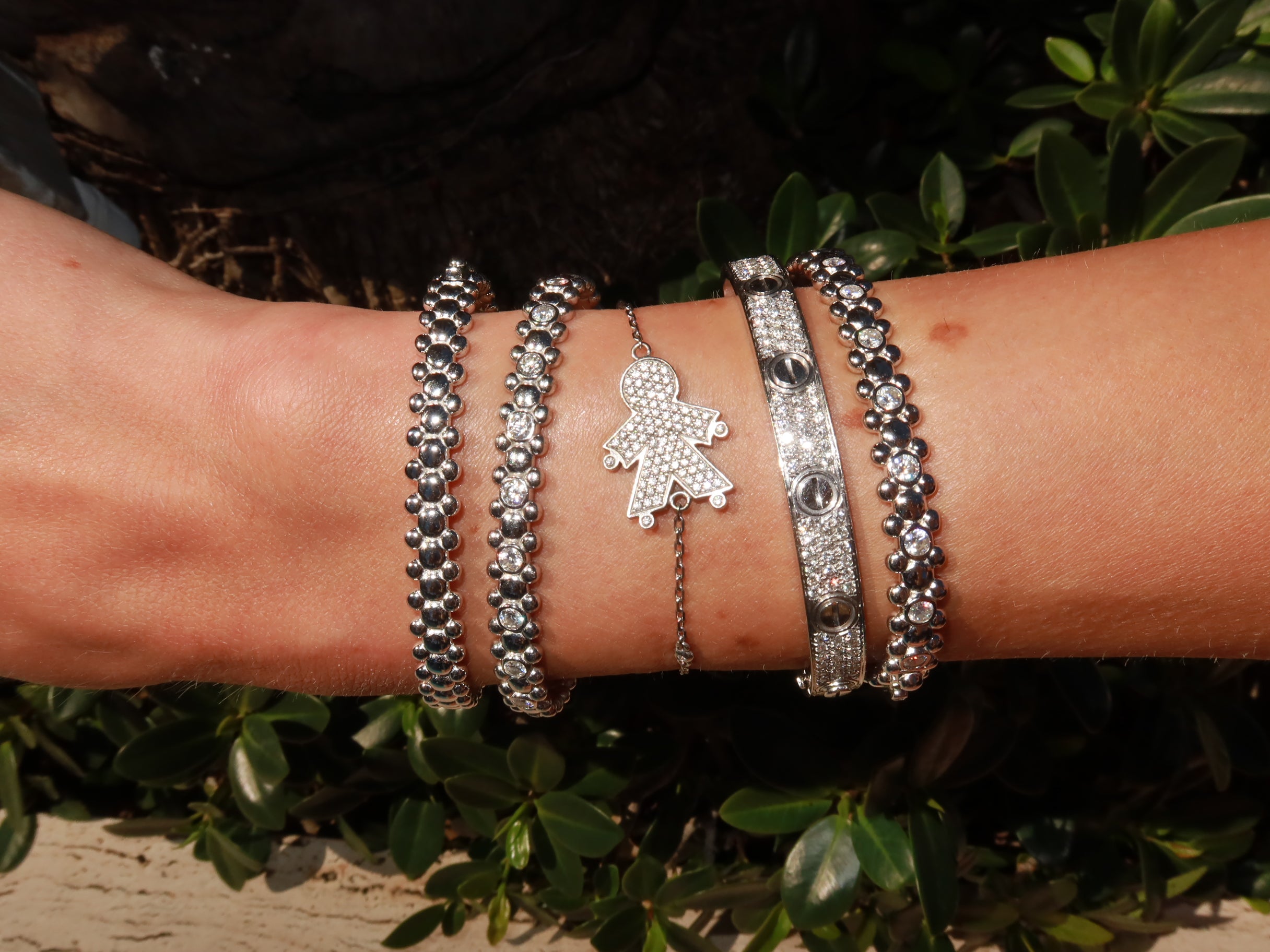 CERBERUS Bangle White Gold Vermeil – AMARYZ