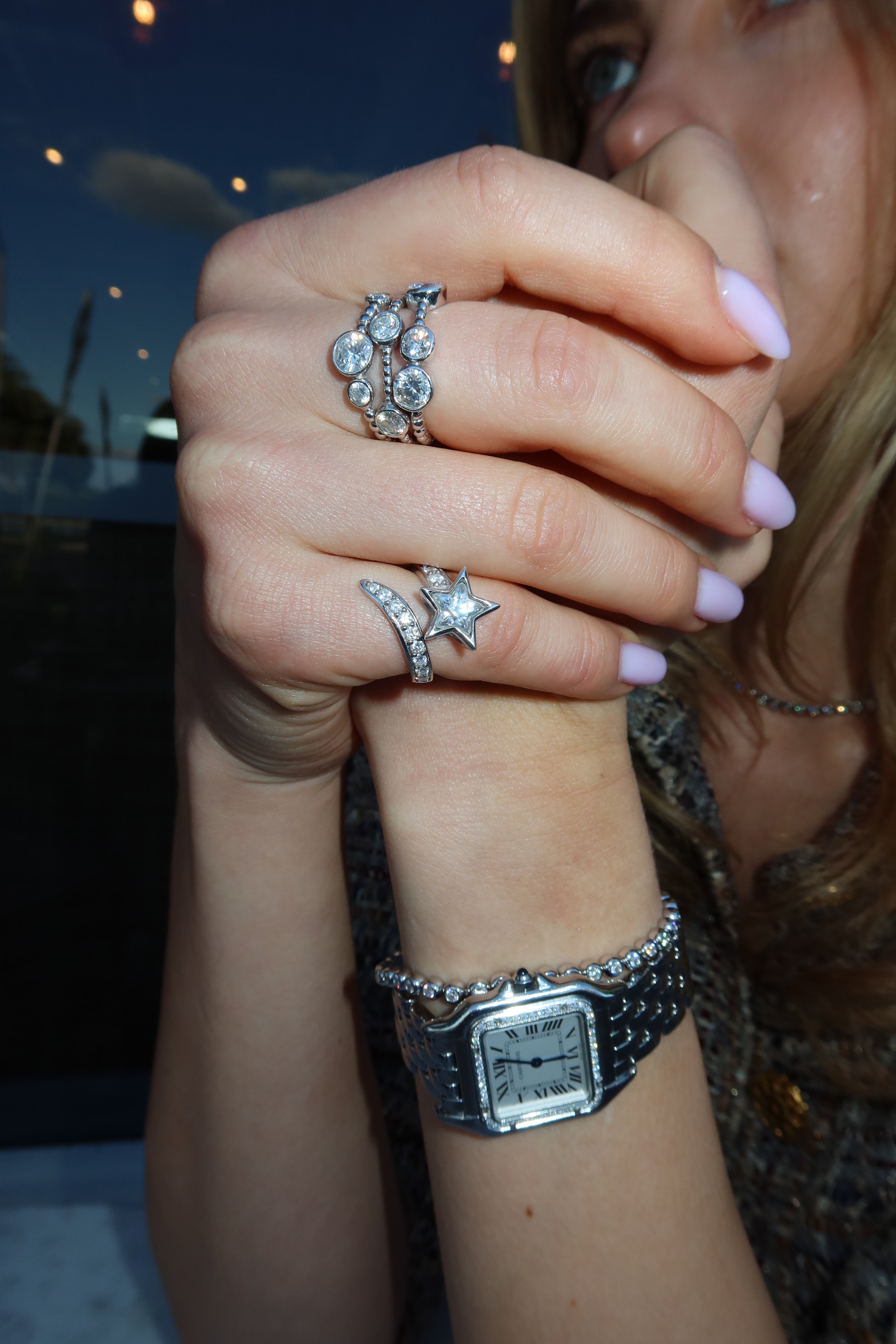 ETERI TRIPLE RING White Gold Vermeil with Moissanites – AMARYZ