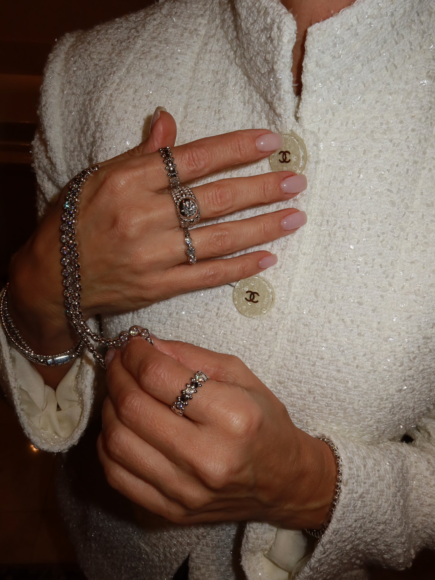 STELLI RING White Gold Vermeil with Moissanites