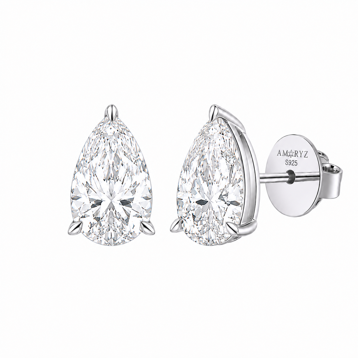 Teardrops earrings Gold Vermeil and Moissanites