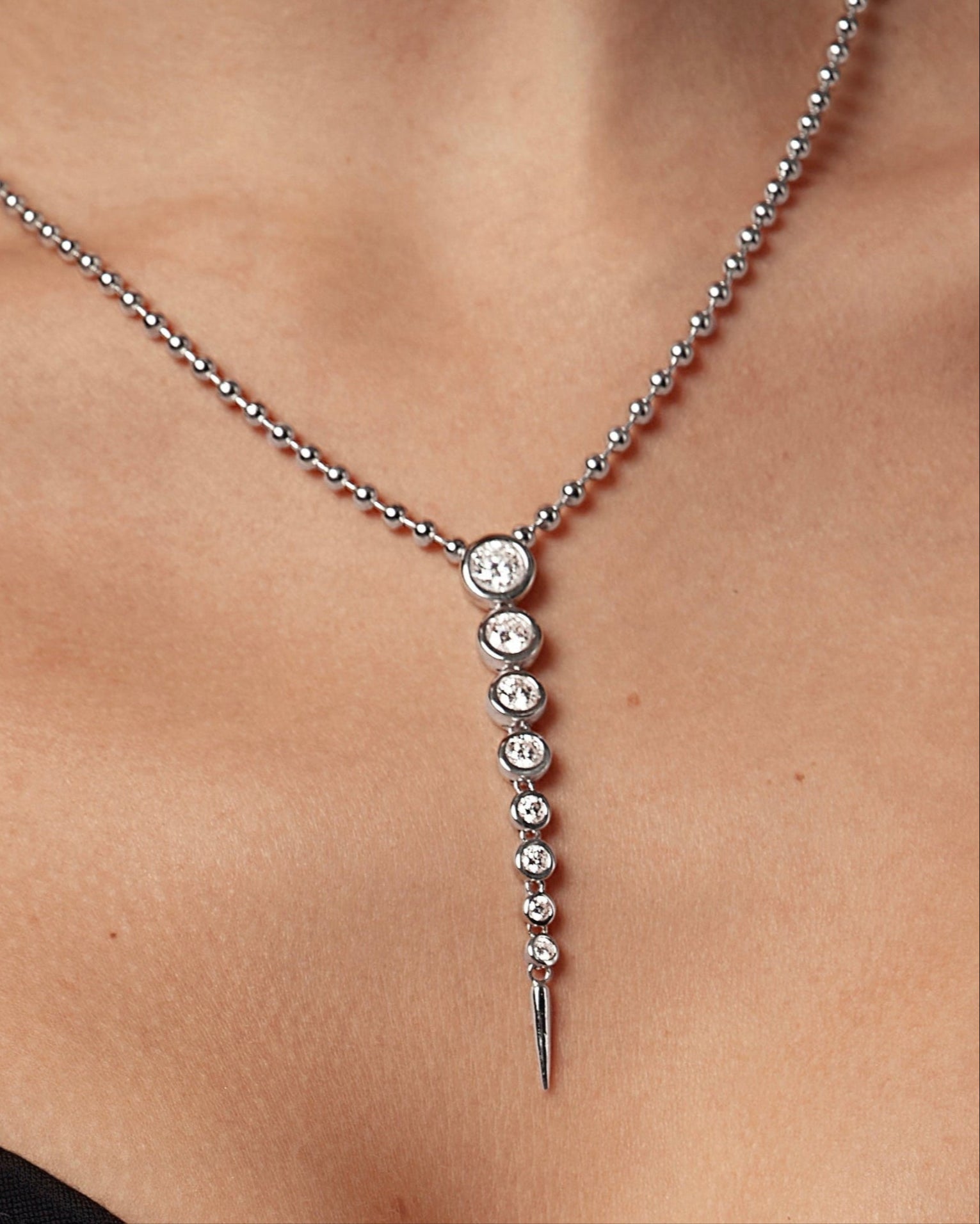 CELESTIAL NYX NECKLACE White Gold Vermeil
