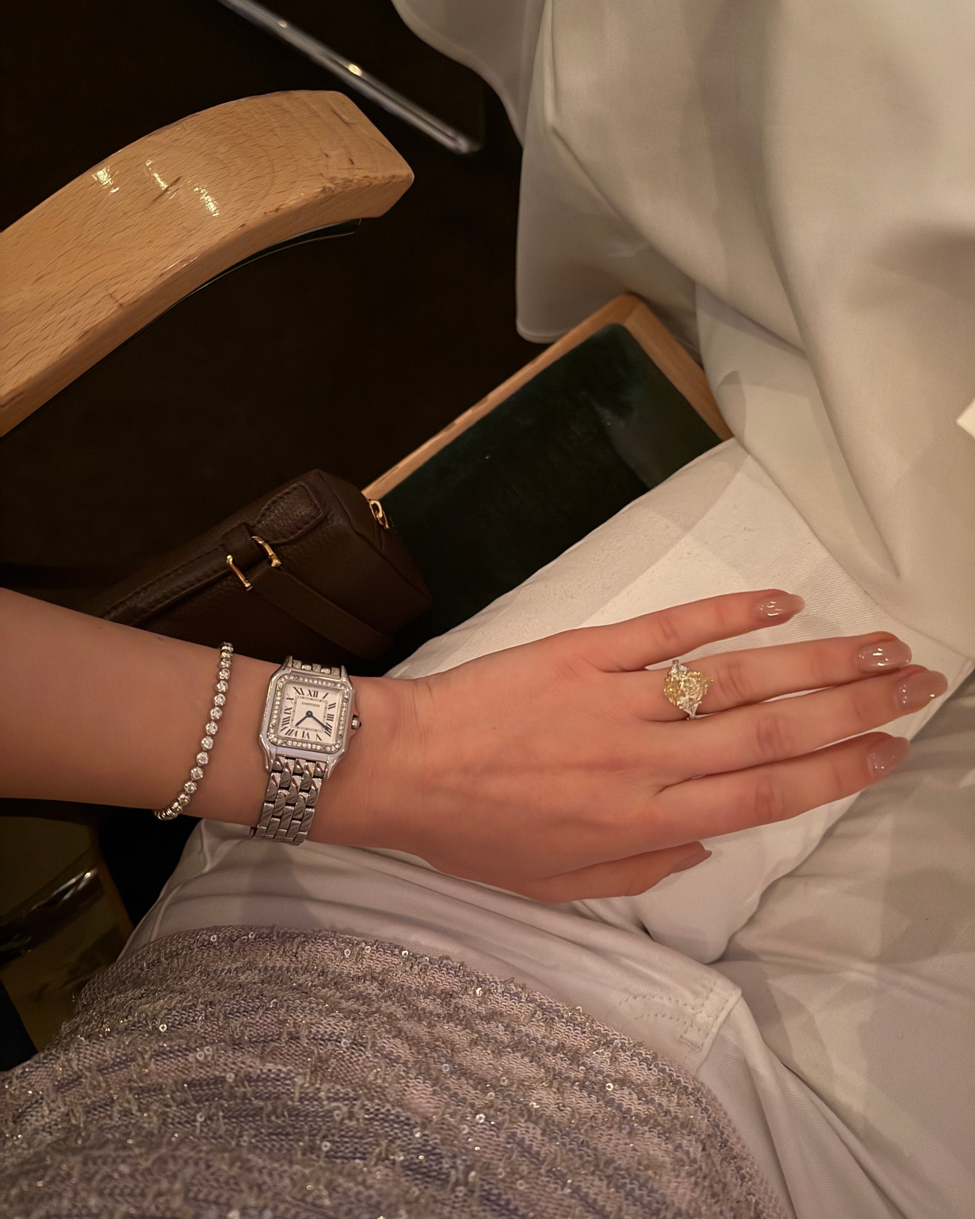 ETERI TENNIS BRACELET White Gold Vermeil