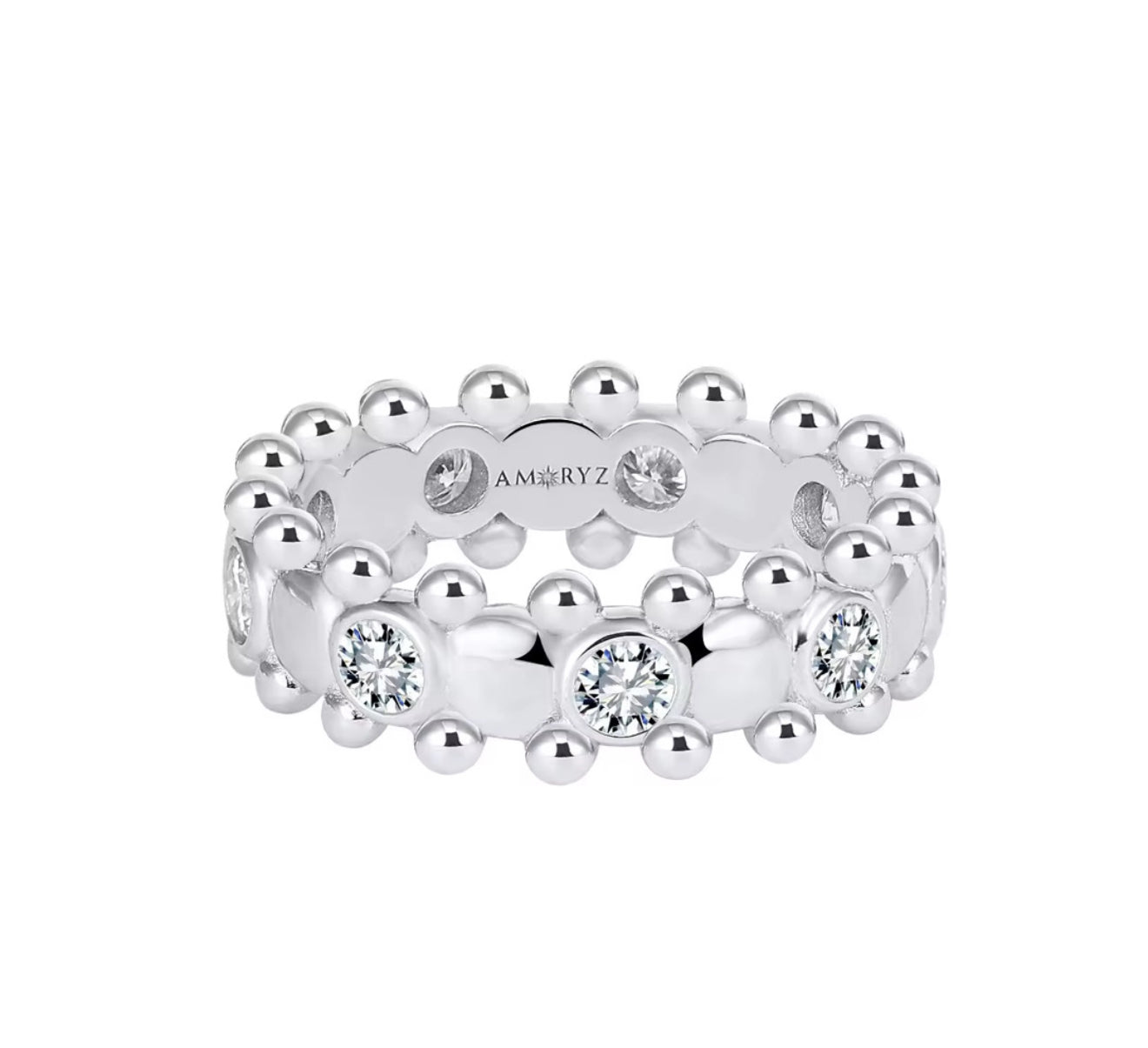 CERBERUS RING White Gold Vermeil with Moissanites