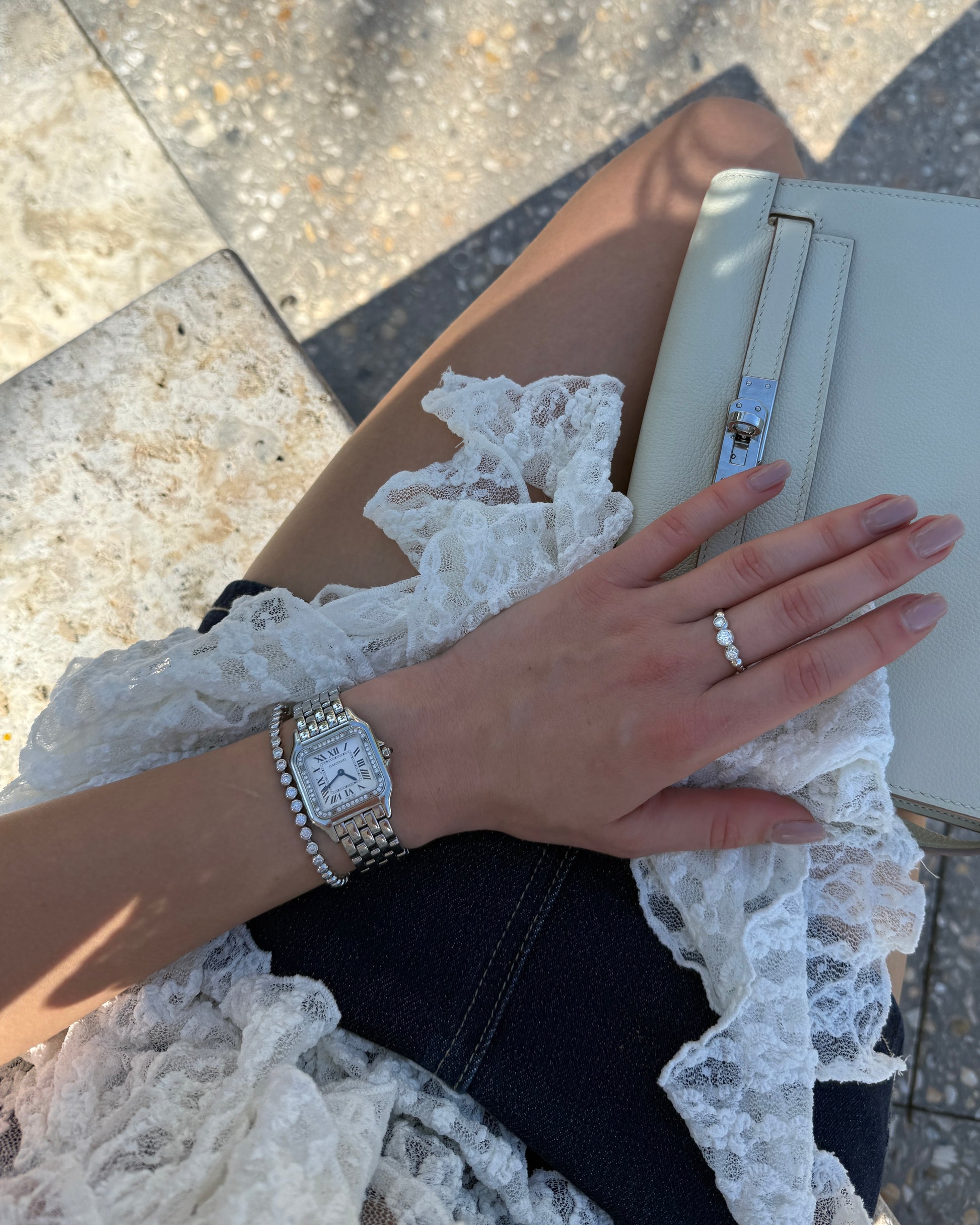ETERI TENNIS BRACELET White Gold Vermeil