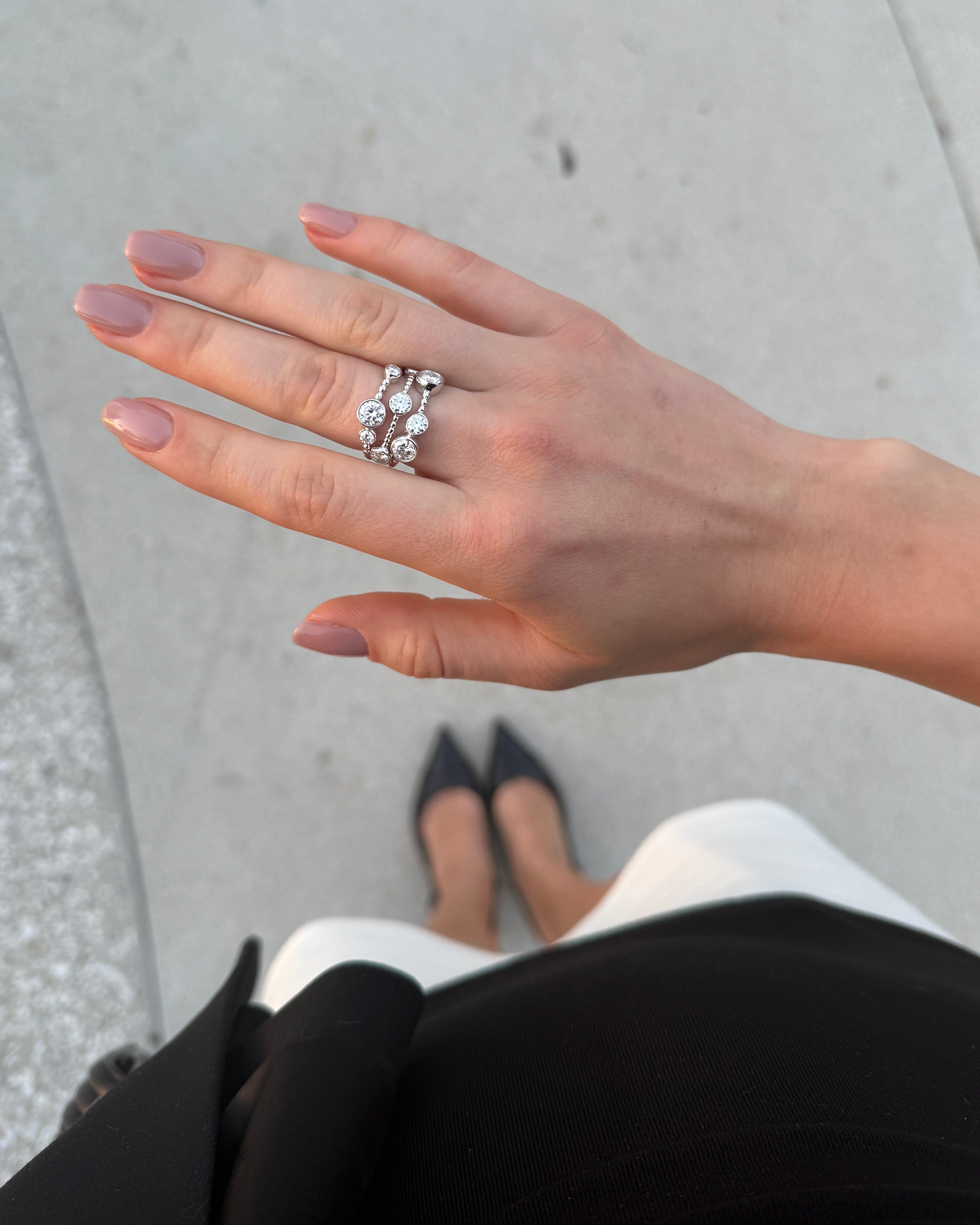 ETERI TRIPLE RING White Gold Vermeil with Moissanites – AMARYZ