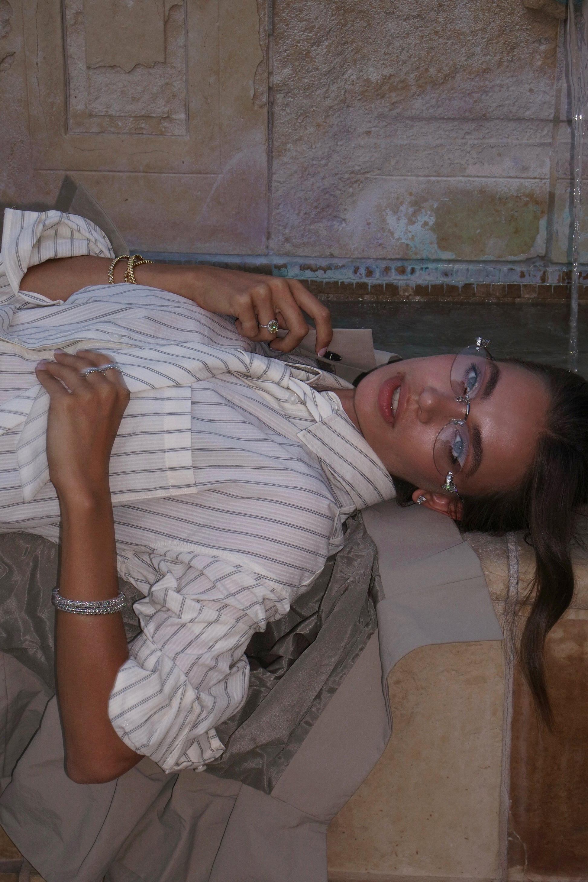 CERBERUS Bangle with Moissanites White Gold Vermeil