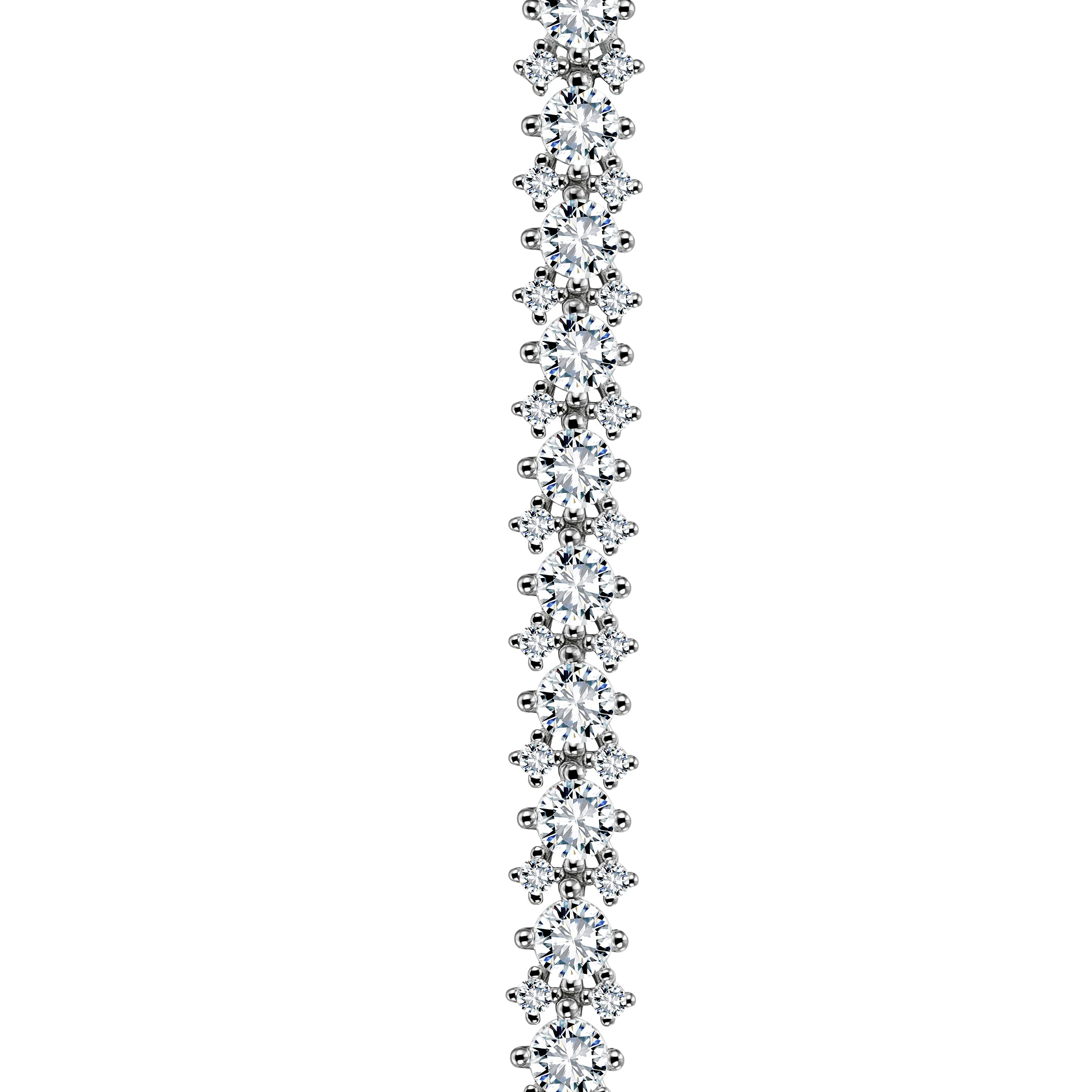 Triple Tennis Bracelet White Gold / White Gold Vermeil