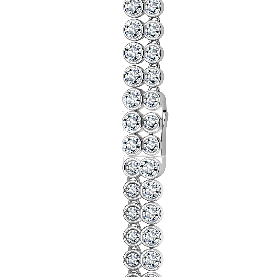 CELESTIAL NECKLACE Solid White Gold with Moissanites