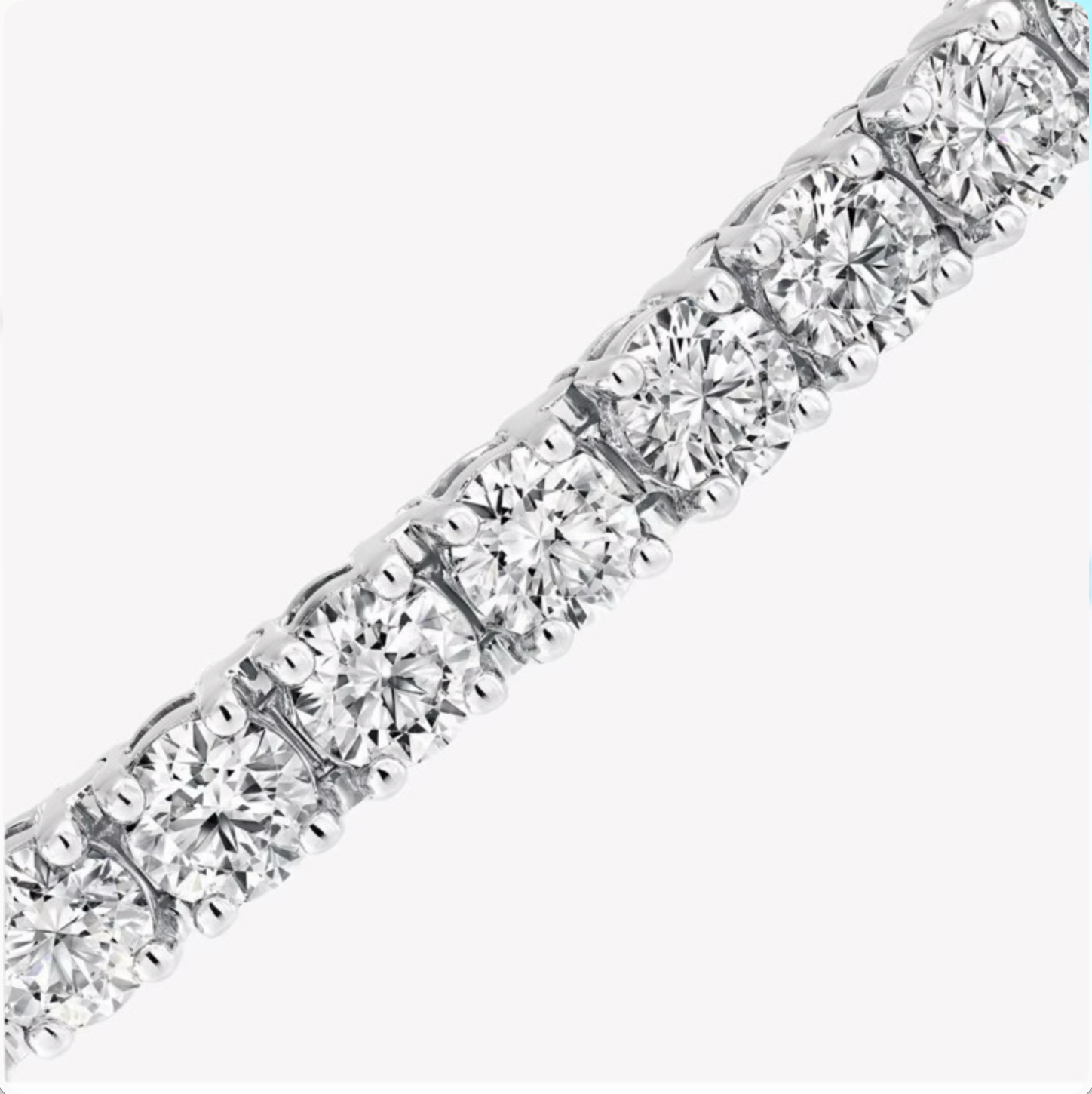 Classic 5 CT Round Moissanite Tennis Bracelet 3 mm, 4-Prong, White Gold Vermeil