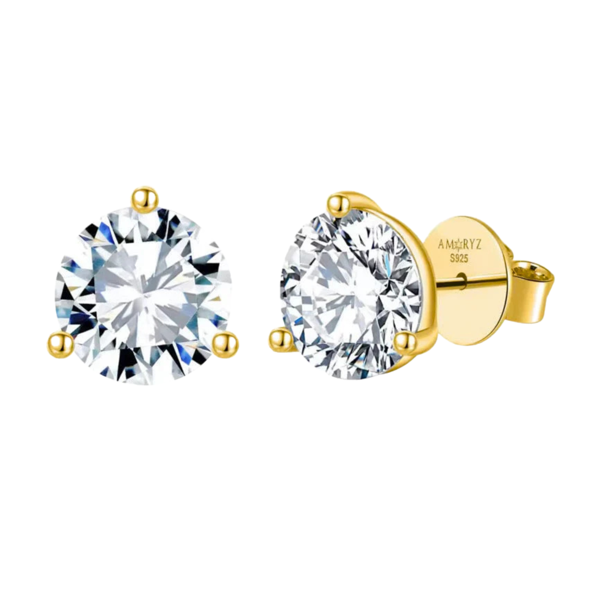 أقراط كلاسيكا مارتيني دائرية الشكل، 6 قيراط، خالية من العيوب، بأربعة رؤوس