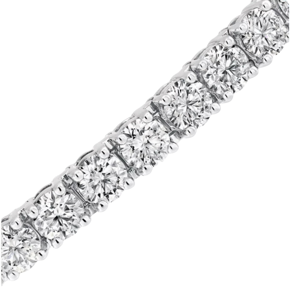 Classic 4.5 CT Round Moissanite Tennis Bracelet 3 mm, 4-Prong, White Gold Vermeil