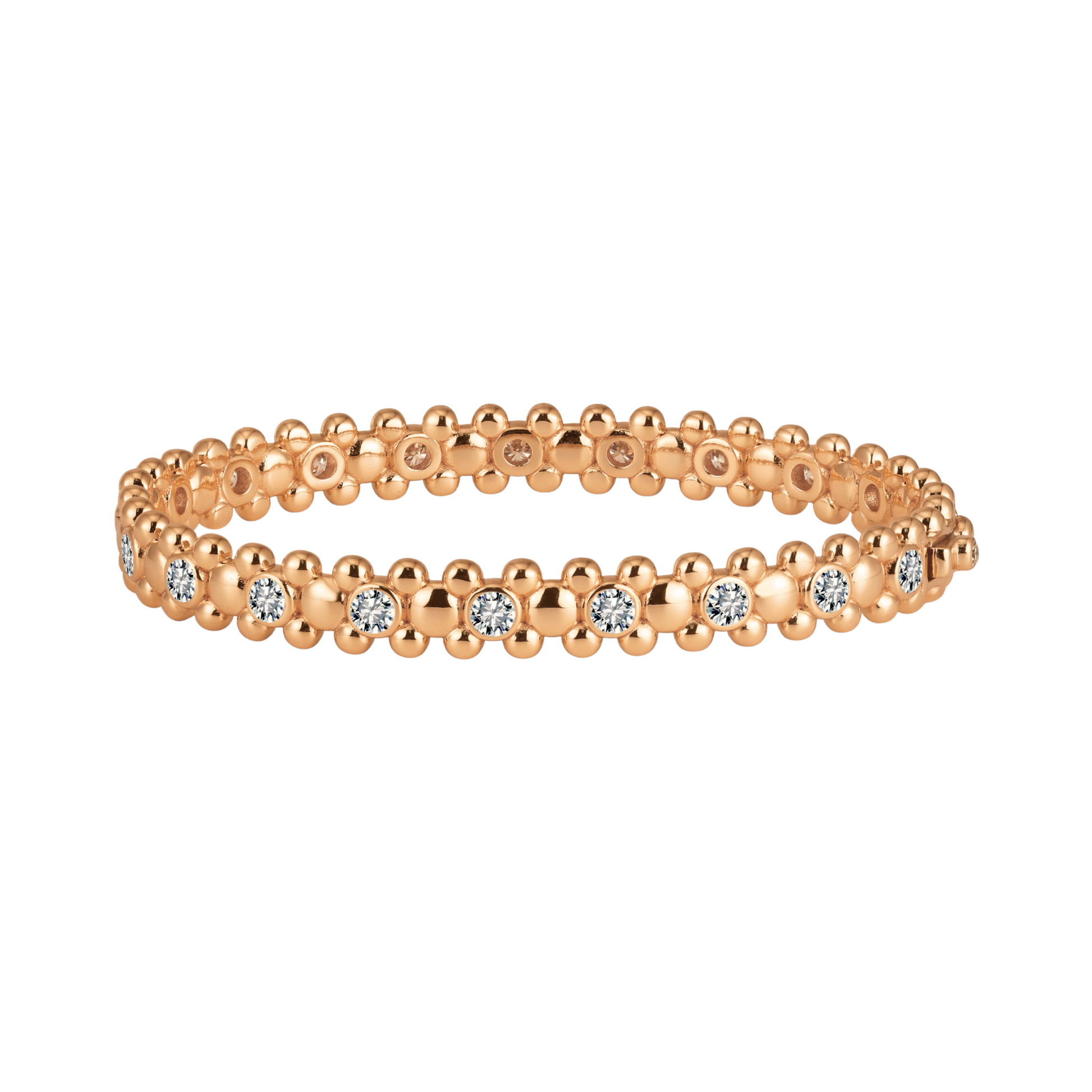 CERBERUS Bangle with Moissanites 18K Rose Gold Vermeil