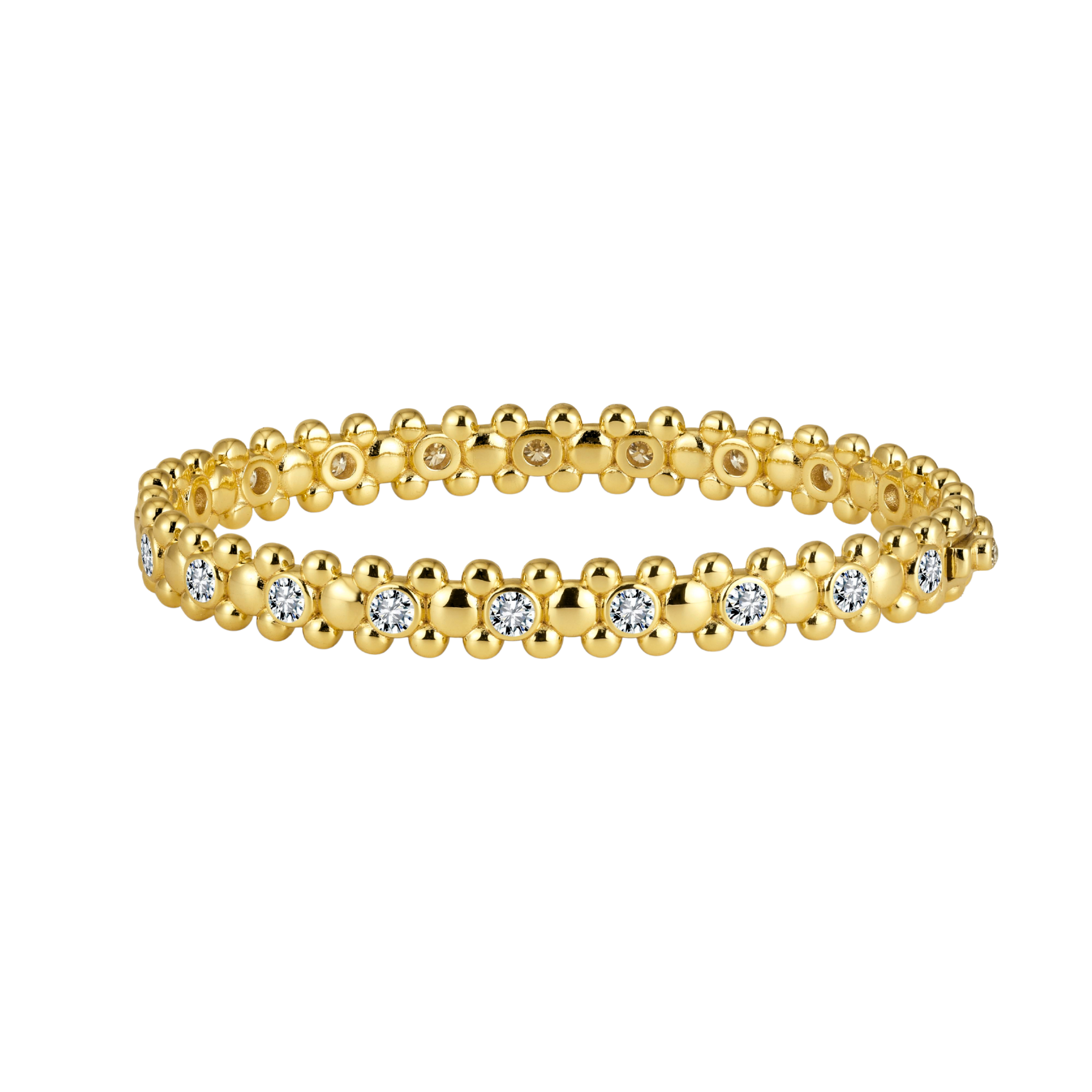 CERBERUS Bangle with Moissanites 18K Yellow Gold Vermeil