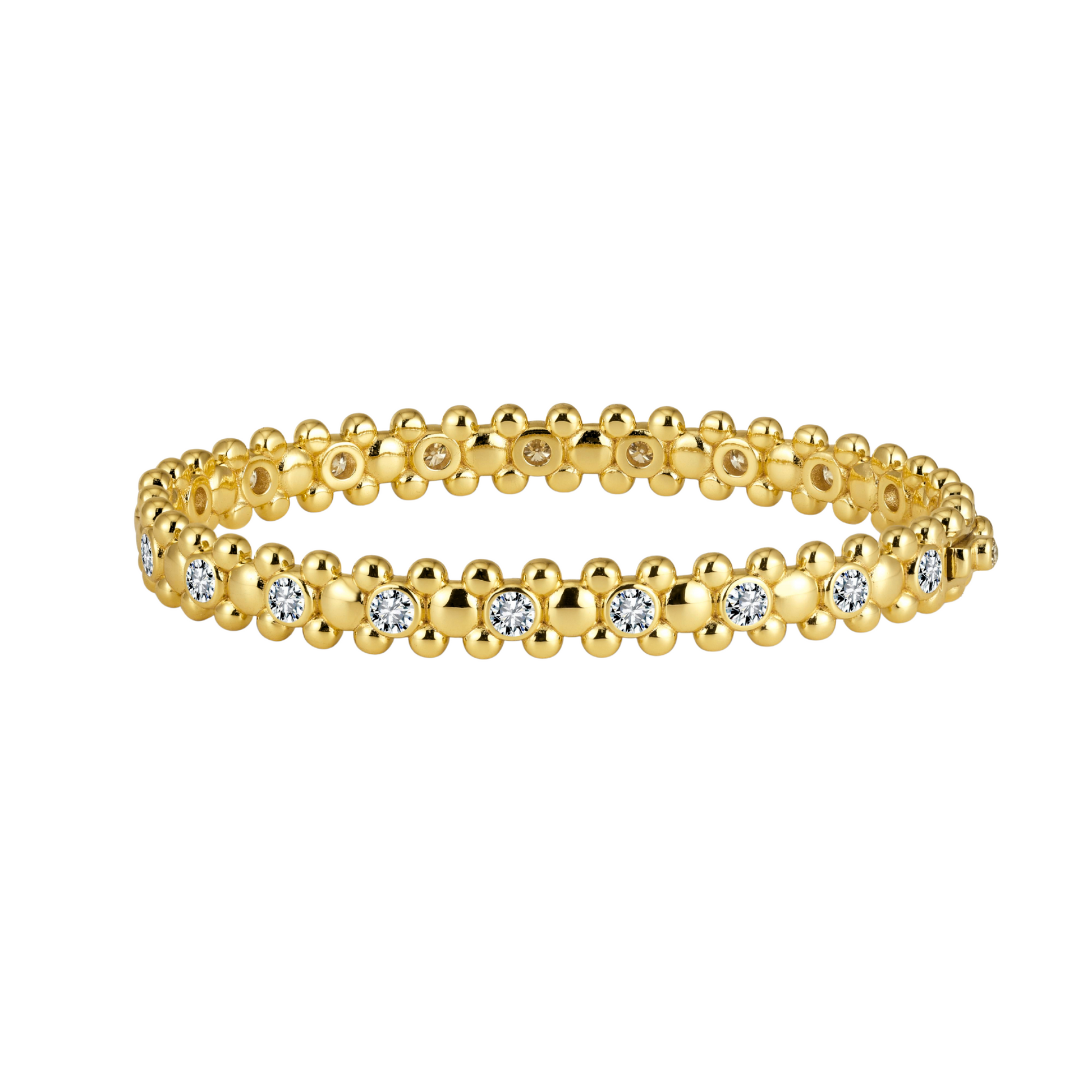 CERBERUS Bangle with Moissanites 18K Yellow Gold Vermeil