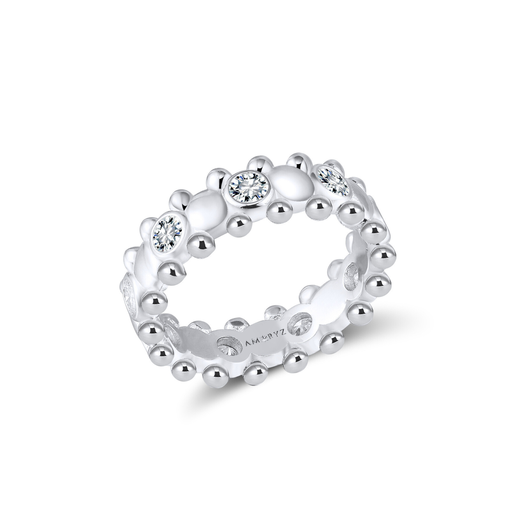 CERBERUS RING White Gold Vermeil with Moissanites