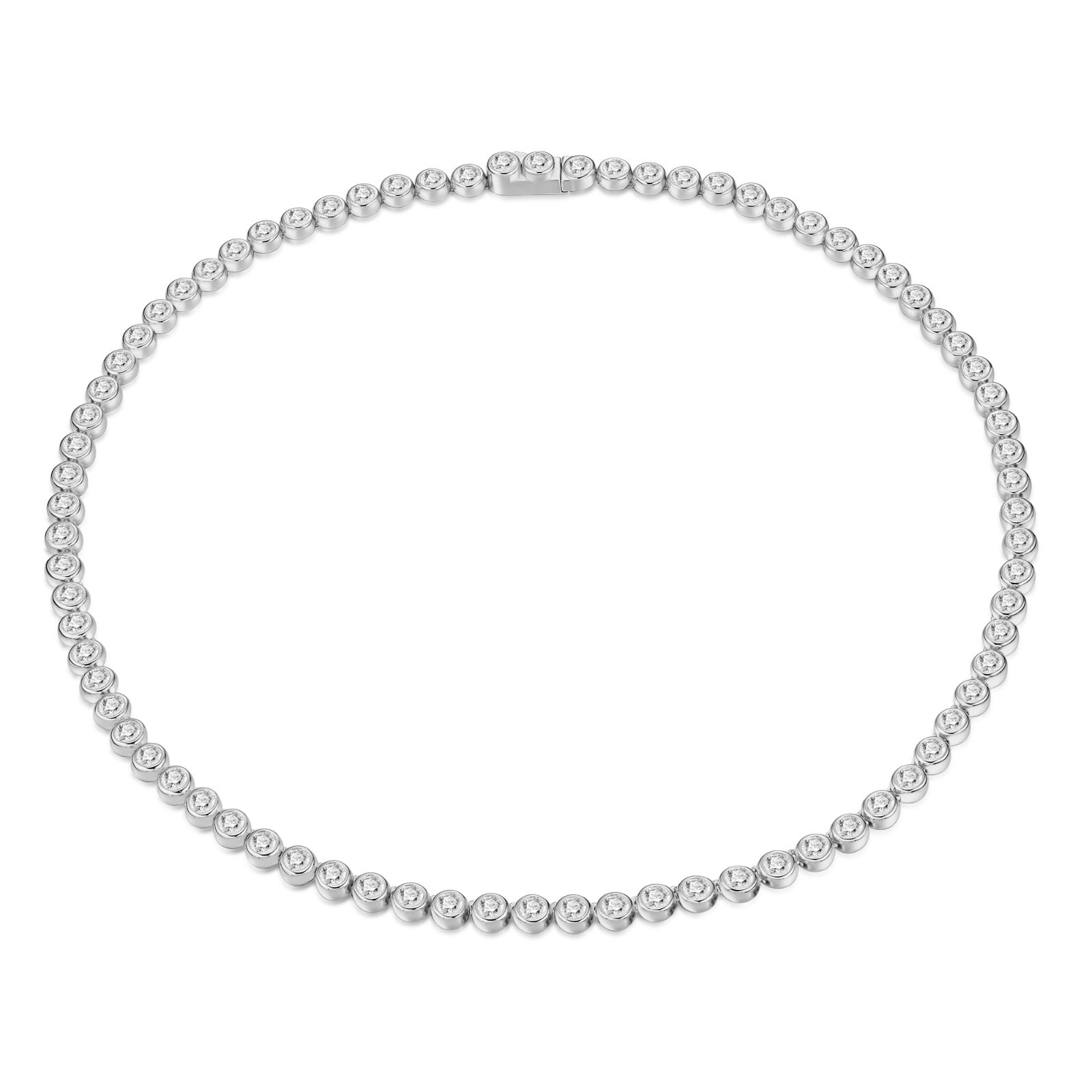 ETERI TENNIS NECKLACE White Gold Vermeil