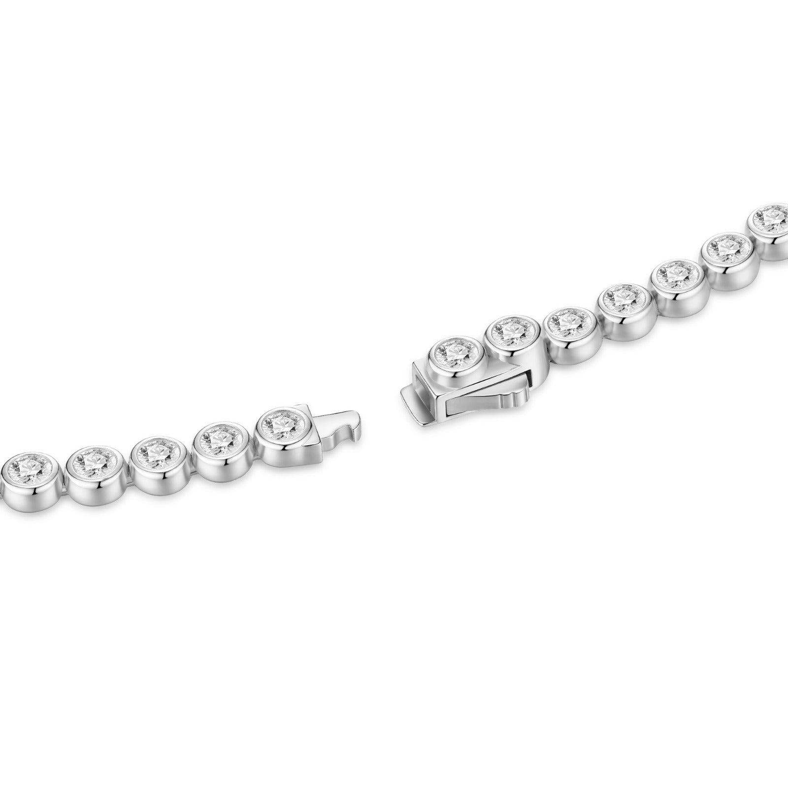 ETERI TENNIS NECKLACE White Gold Vermeil