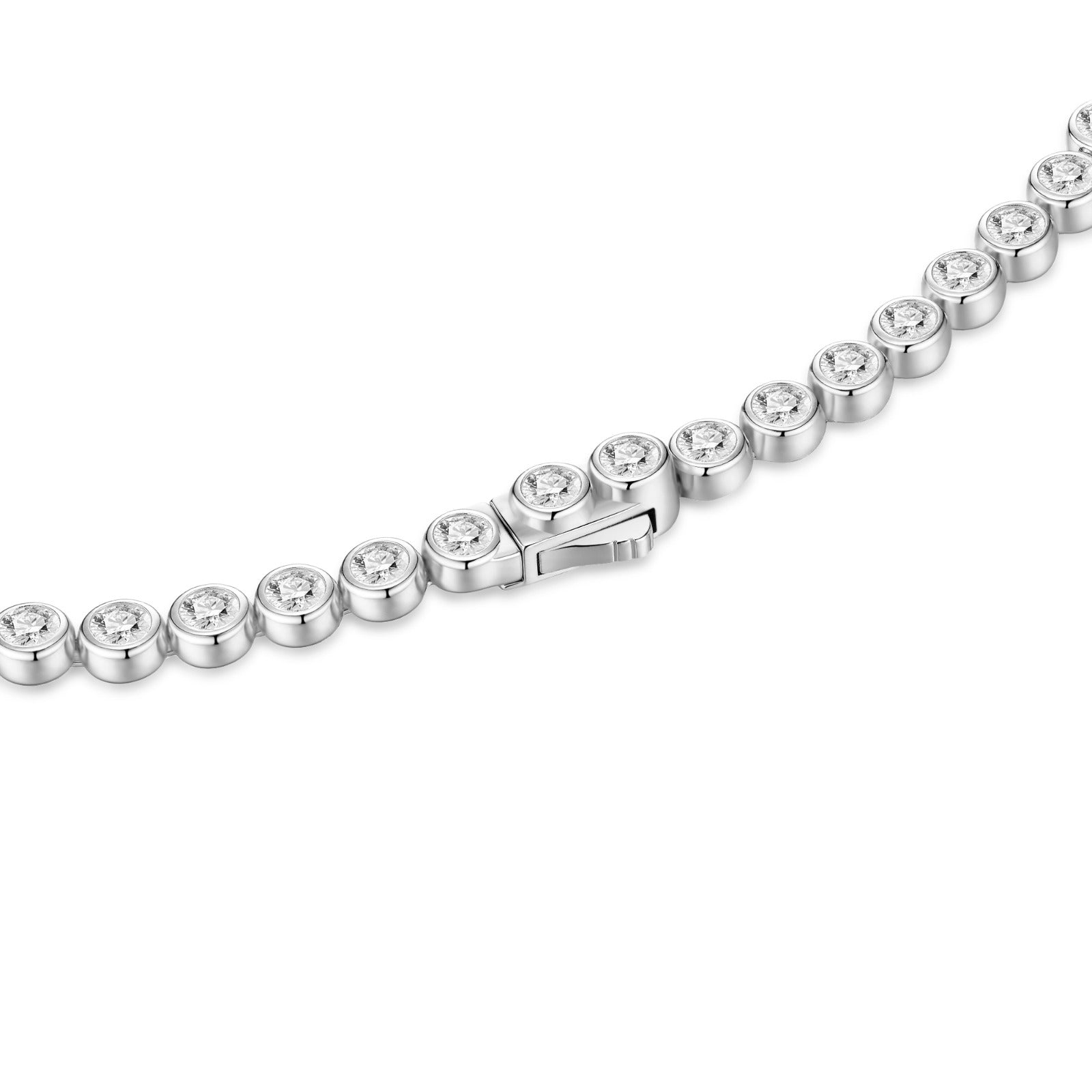 ETERI TENNIS NECKLACE White Gold Vermeil