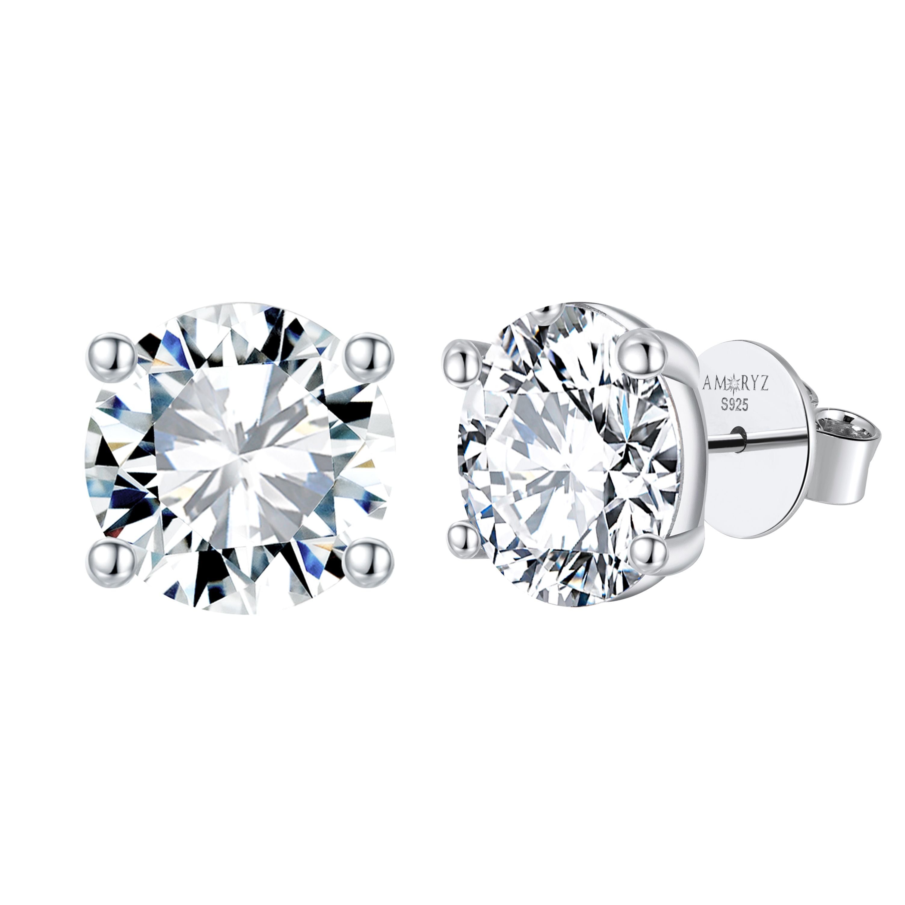CLASSICA 6 Carat Round Flawless Four-Prong Martini Stud Earrings