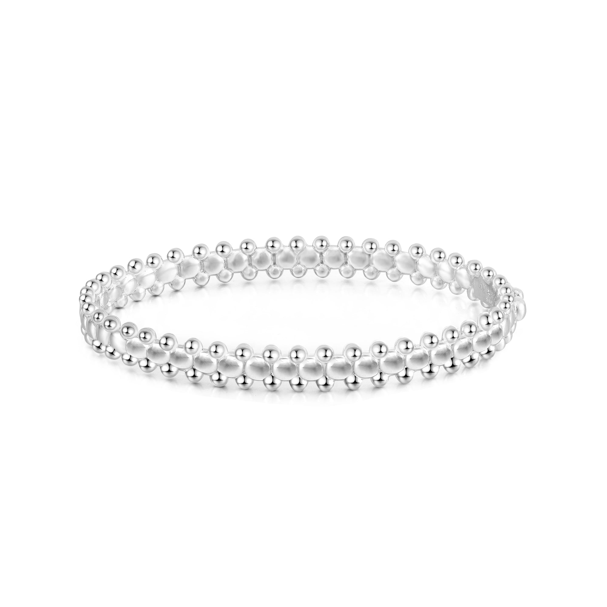 CERBERUS Bangle White Gold Vermeil
